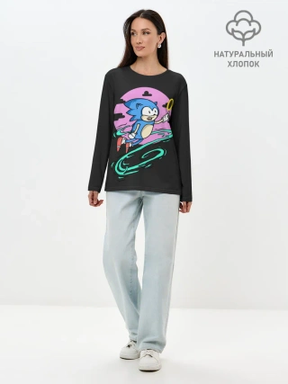 Лонгслив женский. Хлопок / Flying to ring