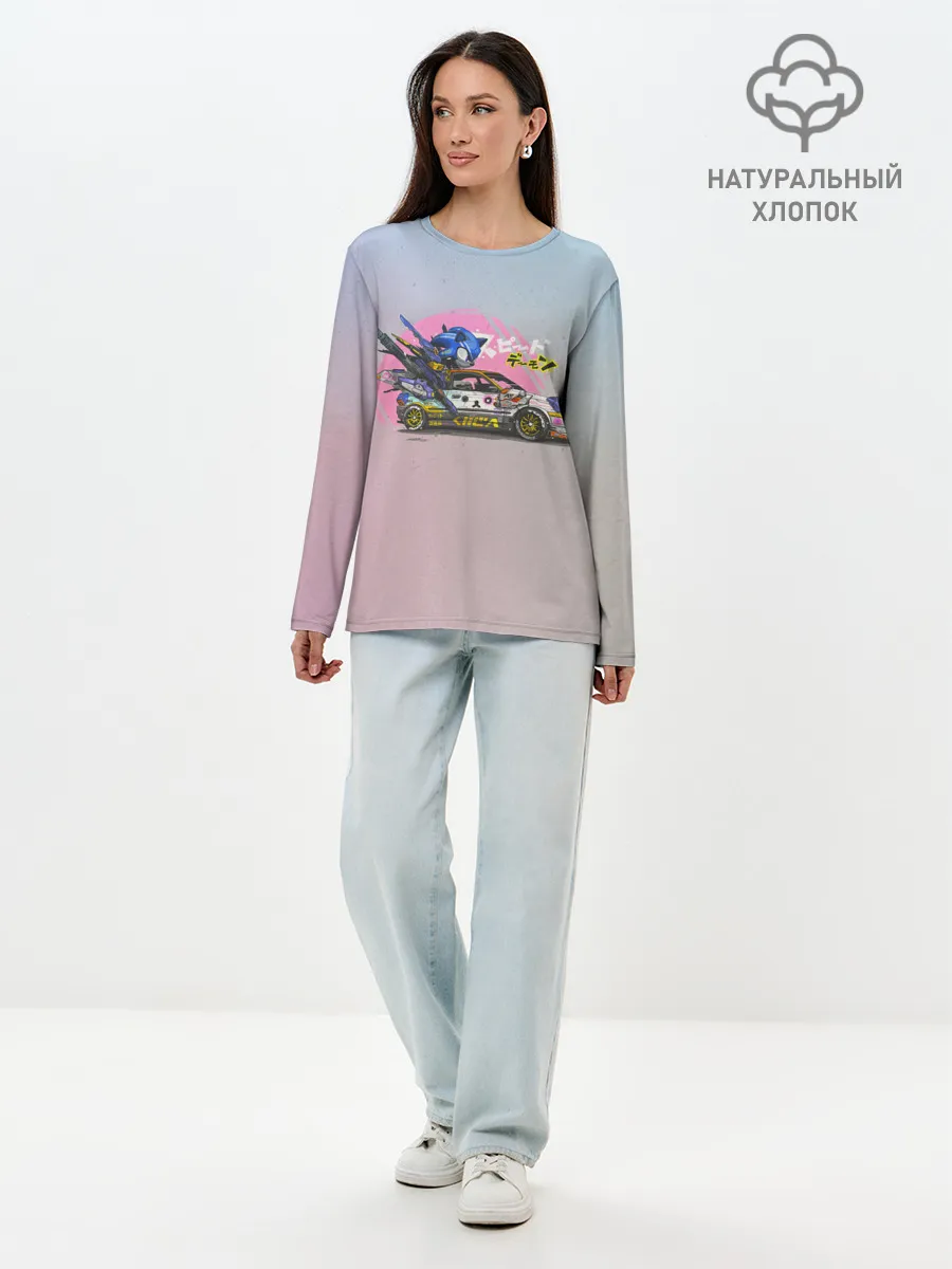 Лонгслив женский. Хлопок / Sonic racer