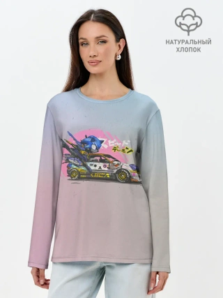 Лонгслив женский. Хлопок / Sonic racer