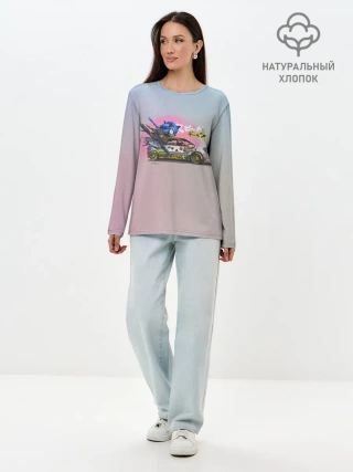 Лонгслив женский. Хлопок / Sonic racer