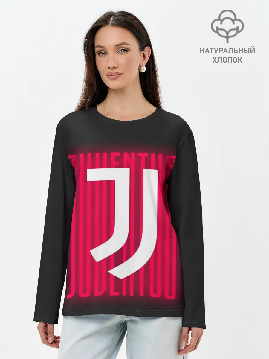 Лонгслив женский. Хлопок / JUVENTUS / ЮВЕНТУС / НЕОН