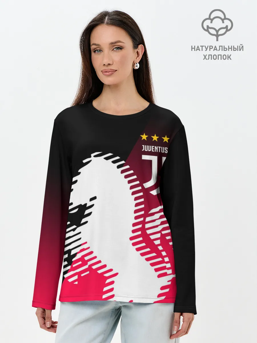 Лонгслив женский. Хлопок / JUVENTUS / ЮВЕНТУС / НЕОН