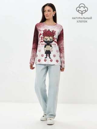 Лонгслив женский. Хлопок / Зора Идеаре Чёрный клевер