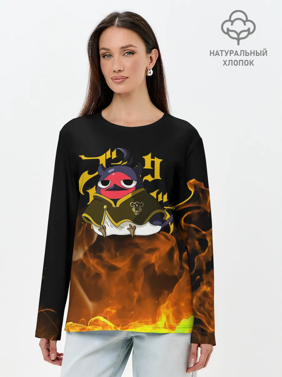 Лонгслив женский. Хлопок / Секре Сваллотейл в огне Неро