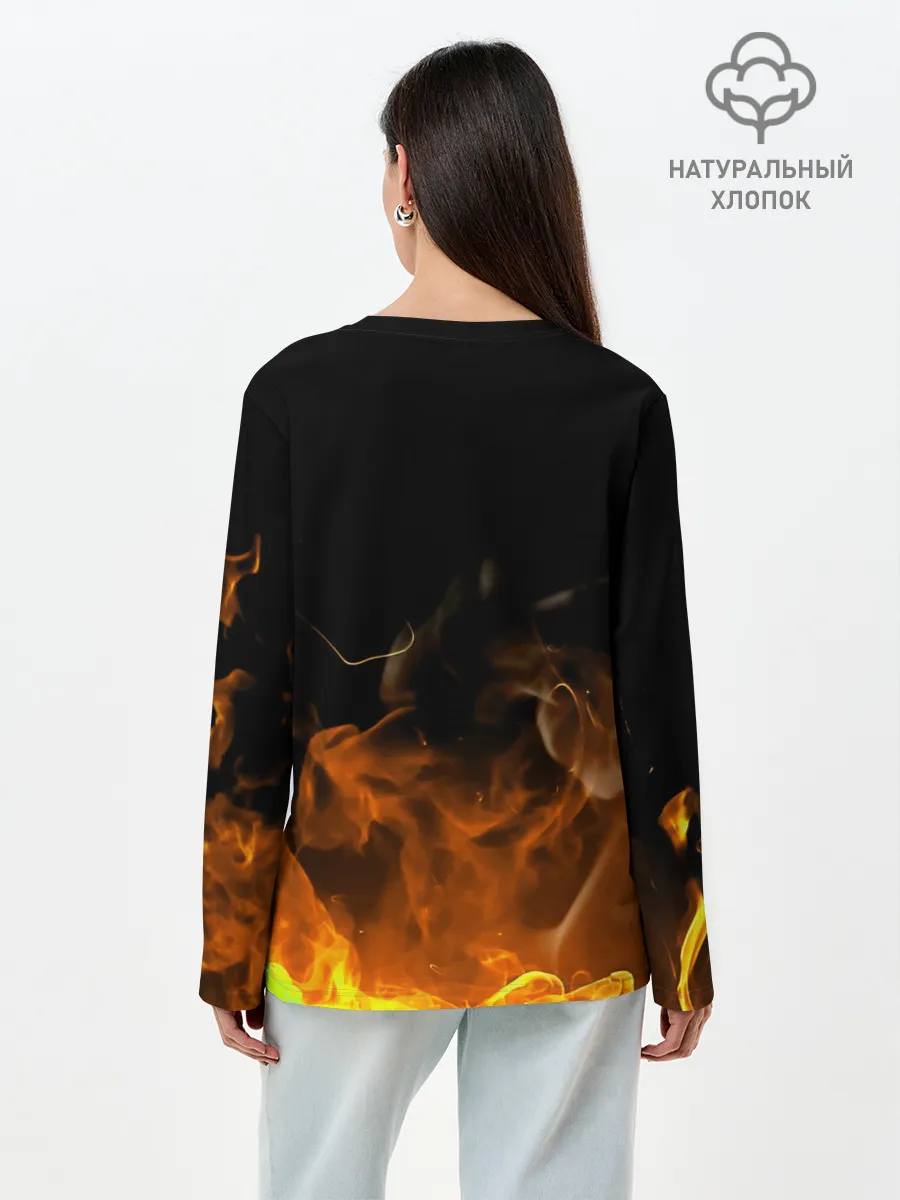 Лонгслив женский. Хлопок / Секре Сваллотейл в огне Неро