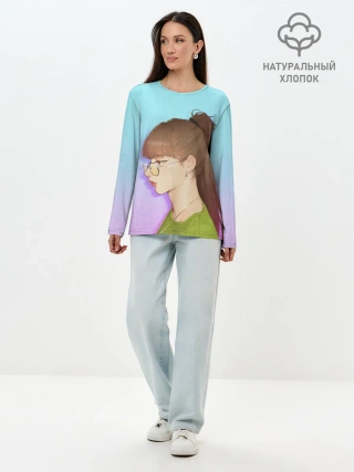 Лонгслив женский. Хлопок / Lalalalisa