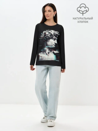 Лонгслив женский. Хлопок / David Glitch