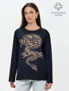 Лонгслив женский. Хлопок / Дракон