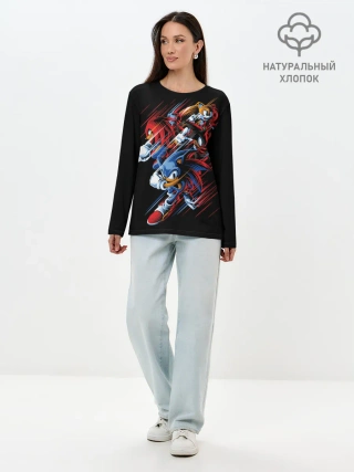 Лонгслив женский. Хлопок / Sonics team