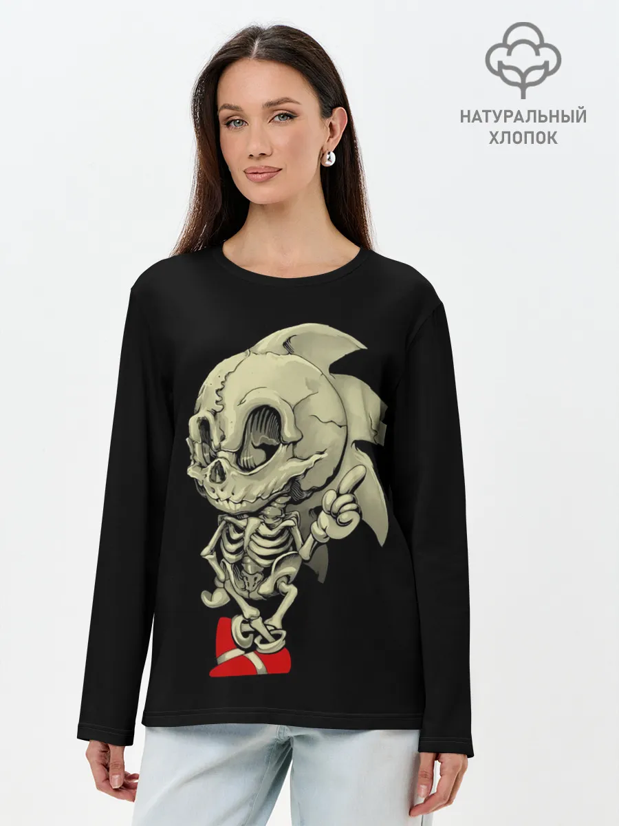 Лонгслив женский. Хлопок / Sonic dead inside