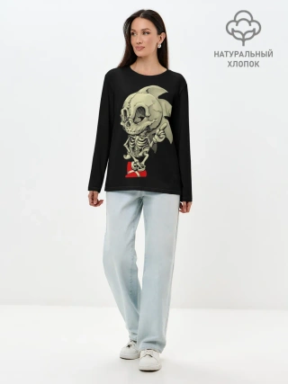 Лонгслив женский. Хлопок / Sonic dead inside