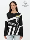 Лонгслив женский. Хлопок / JUVENTUS / ЮВЕНТУС / ПОЛОСЫ