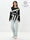 Лонгслив женский. Хлопок / JUVENTUS / ЮВЕНТУС / ПОЛОСЫ