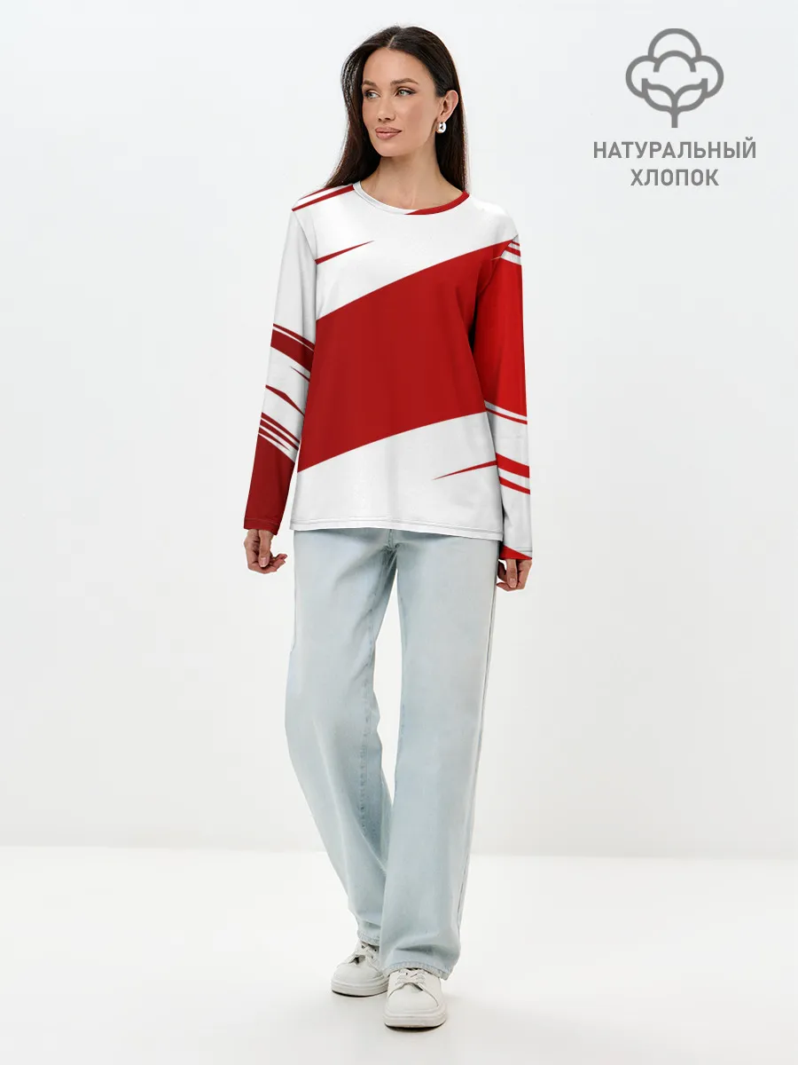 Лонгслив женский. Хлопок / Ломкие линии