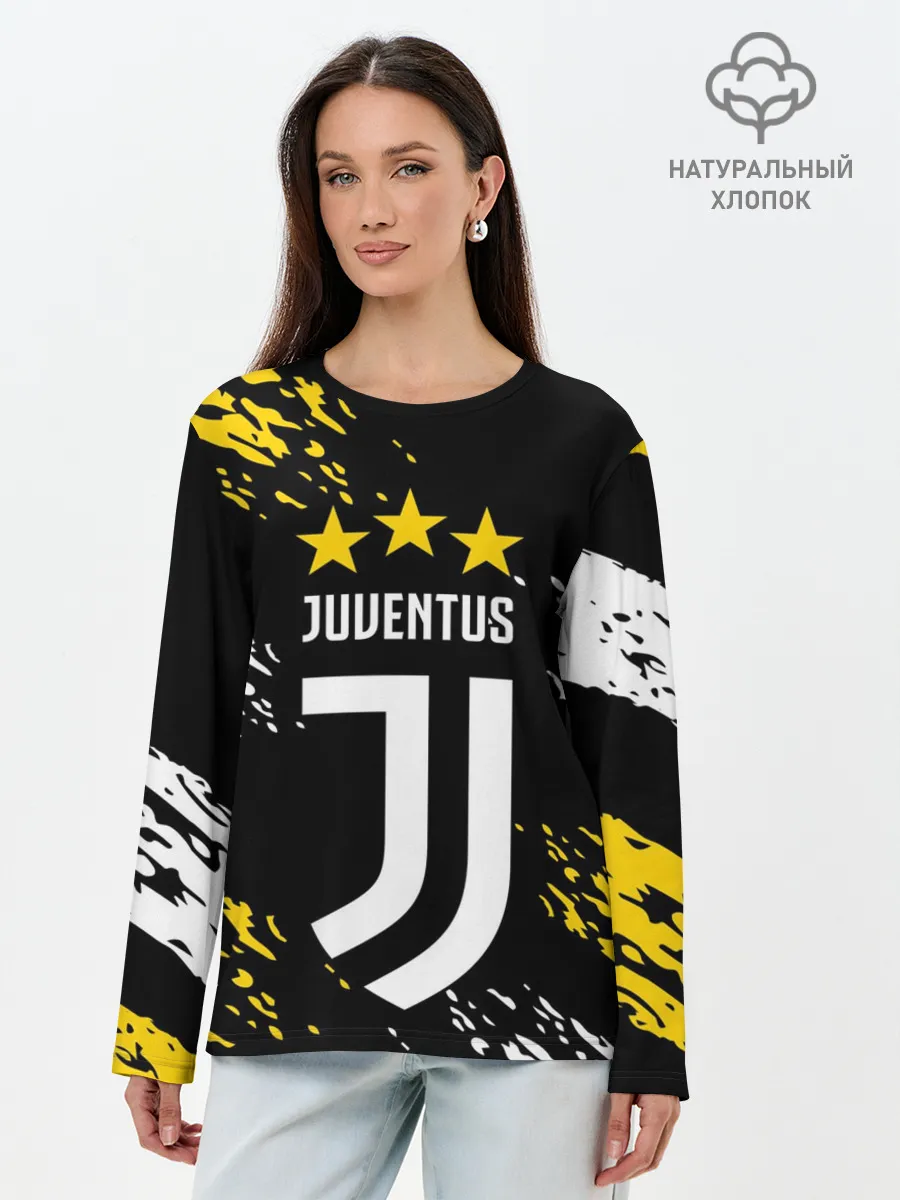 Лонгслив женский. Хлопок / JUVENTUS / ЮВЕНТУС / КРАСКА