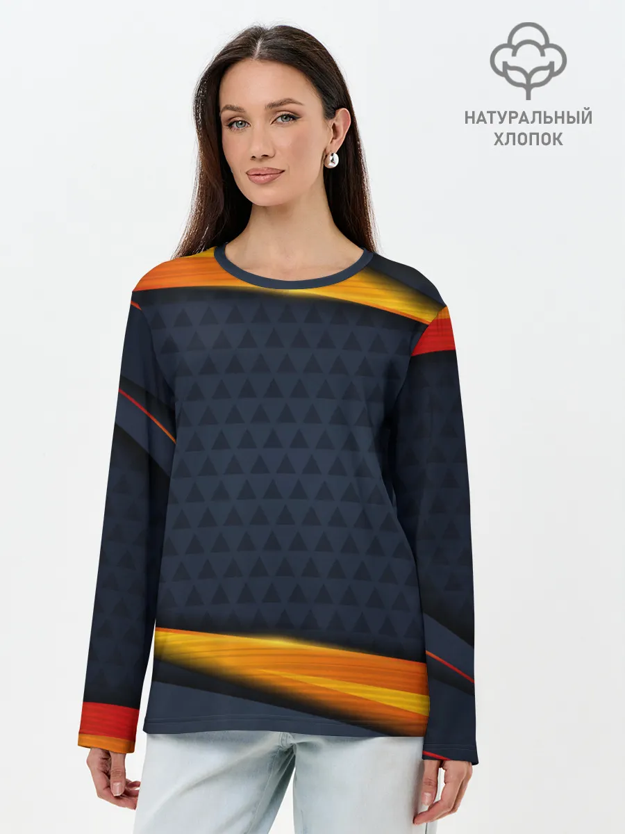 Лонгслив женский. Хлопок / Sport Dark style