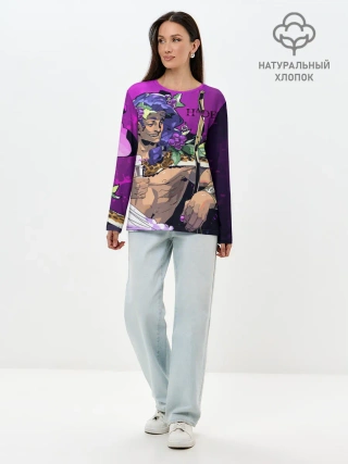 Лонгслив женский. Хлопок / Бог виноделия Дионис