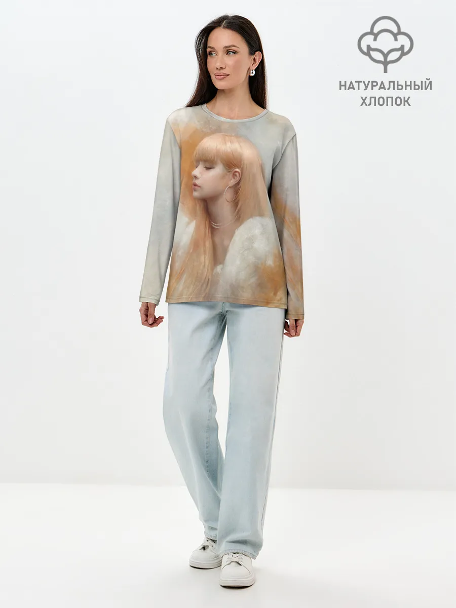 Лонгслив женский. Хлопок / Розэ маслом