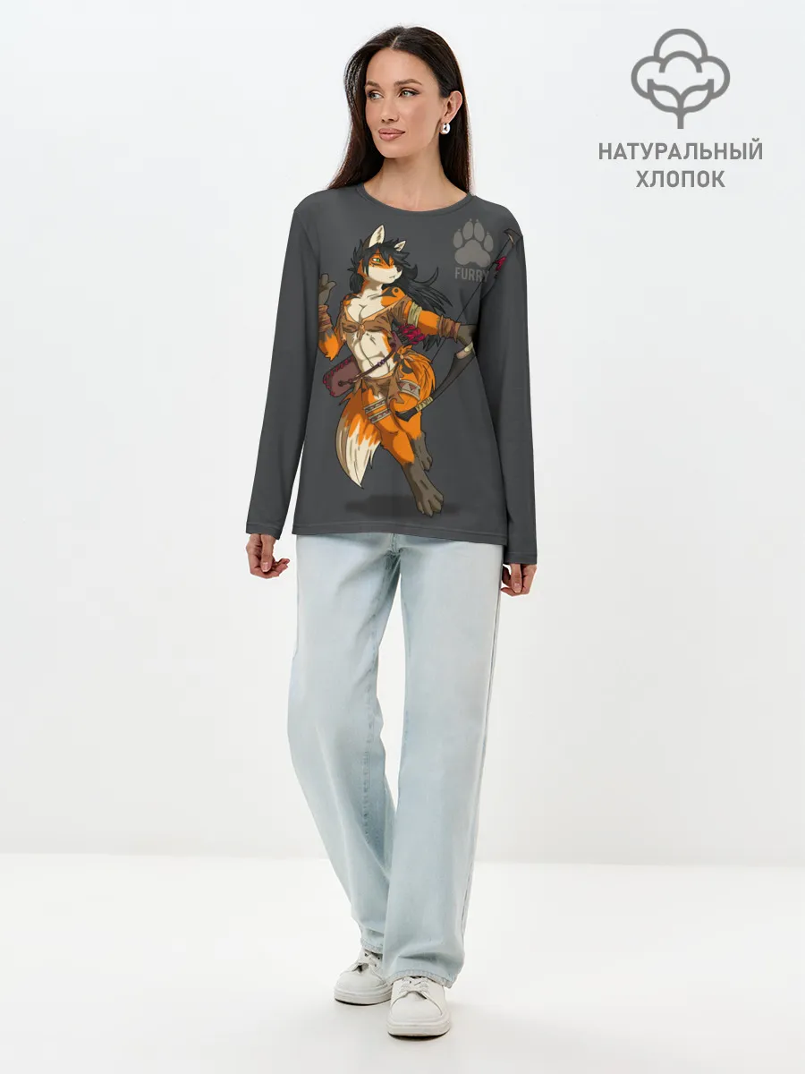 Лонгслив женский. Хлопок / Furry fox