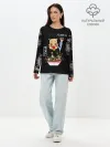 Лонгслив женский. Хлопок / Чами Паппитсон Чёрный клевер