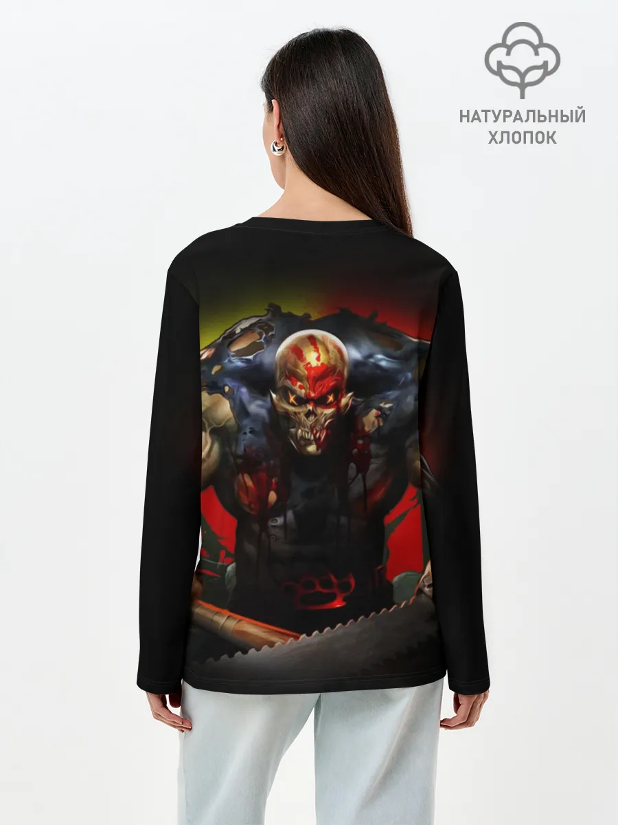 Лонгслив женский. Хлопок / Five Finger Death Punch Skull