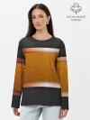 Лонгслив женский. Хлопок / 3d gold / black