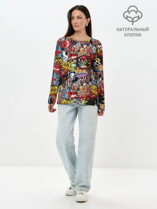 Лонгслив женский. Хлопок / Логотипы Аниме Мультиков