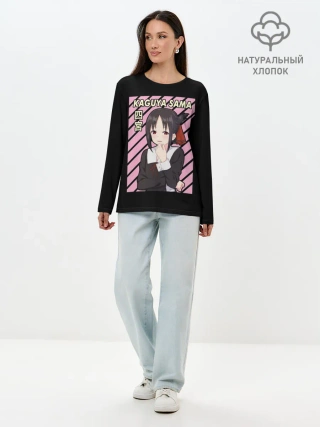 Лонгслив женский. Хлопок / Госпожа Кагуя | Kaguya Sama