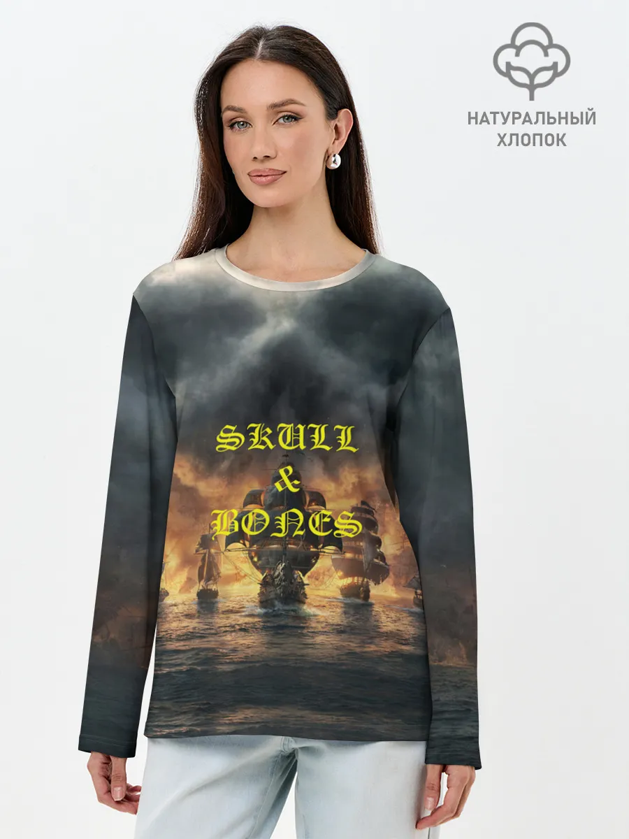 Лонгслив женский. Хлопок / Skull & Bones | Пираты