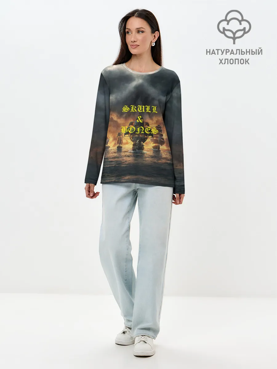 Лонгслив женский. Хлопок / Skull & Bones | Пираты