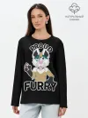 Лонгслив женский. Хлопок / Furry wolf