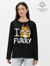 Лонгслив женский. Хлопок / I love furry