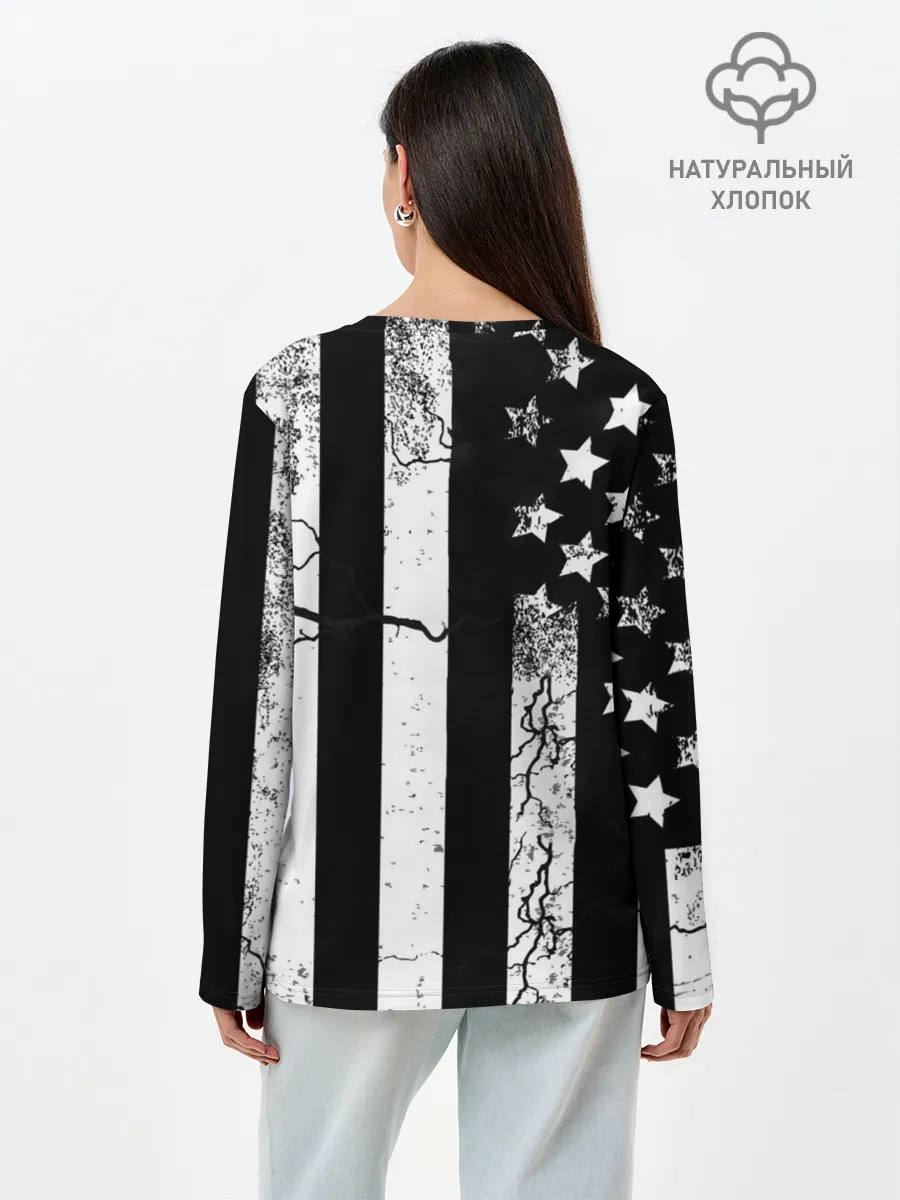 Лонгслив женский. Хлопок / ЗВЕЗДНО-ПОЛОСАТЫЙ