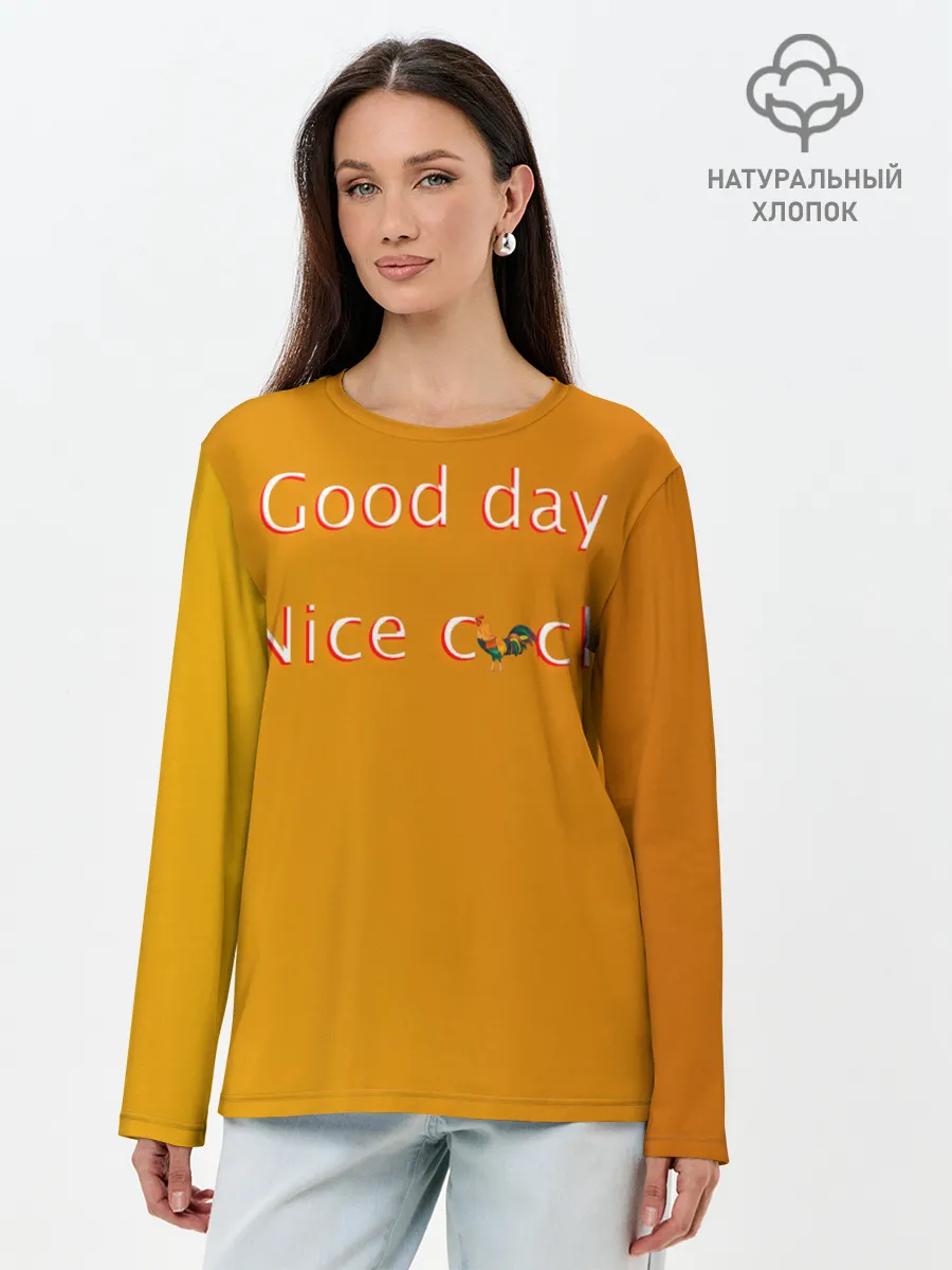 Лонгслив женский. Хлопок / Cock