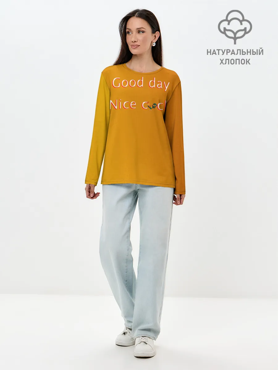 Лонгслив женский. Хлопок / Cock