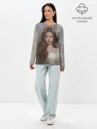 Лонгслив женский. Хлопок / Дженни маслом