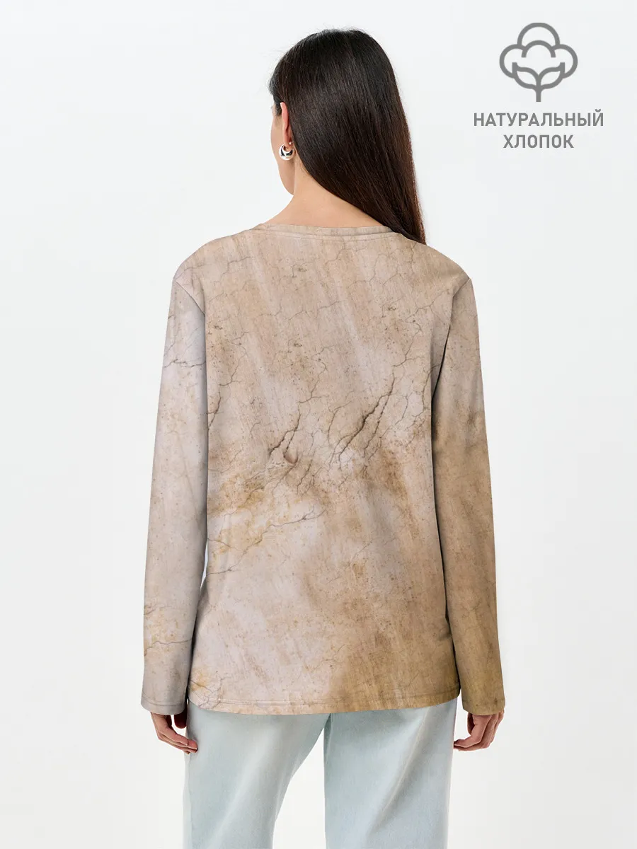 Лонгслив женский. Хлопок / Микеланджело сотворение Адама