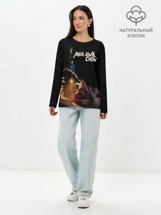 Лонгслив женский. Хлопок / Эш против демона