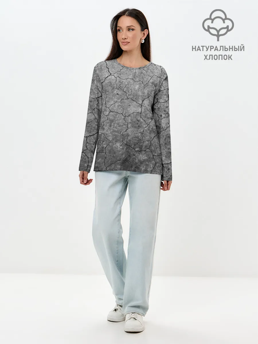 Лонгслив женский. Хлопок / Трещины
