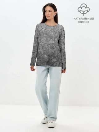 Лонгслив женский. Хлопок / Трещины