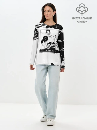 Лонгслив женский. Хлопок / Ями Сукэхиро Чёрный клевер