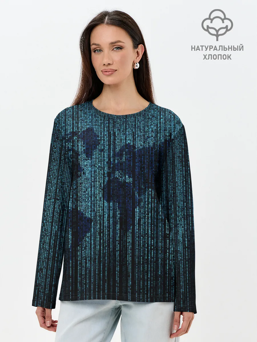 Лонгслив женский. Хлопок / Цифровой Мир
