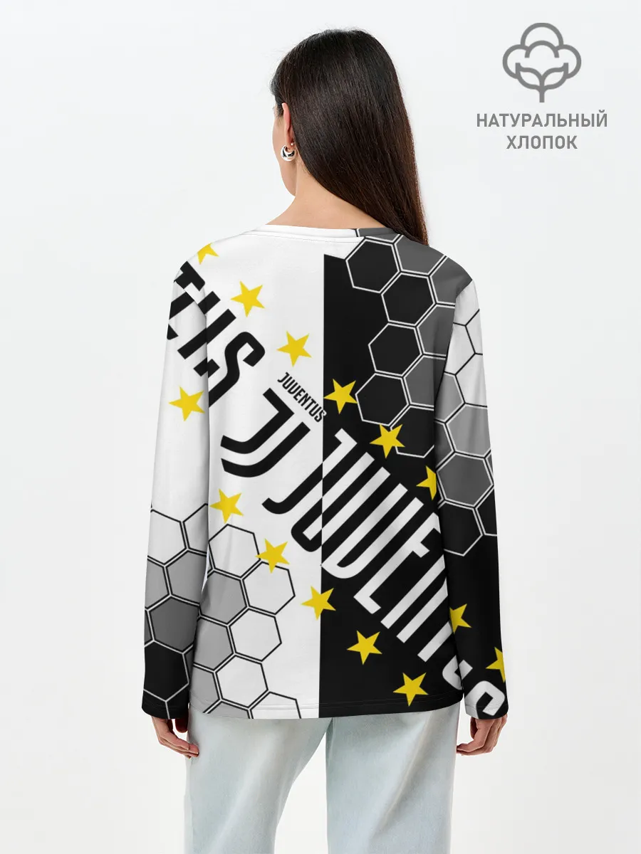 Лонгслив женский. Хлопок / JUVENTUS / ЮВЕНТУС / ЗВЕЗДЫ