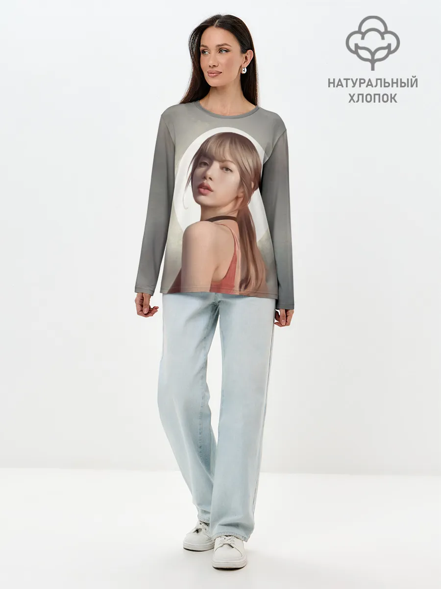 Лонгслив женский. Хлопок / Лиса маслом