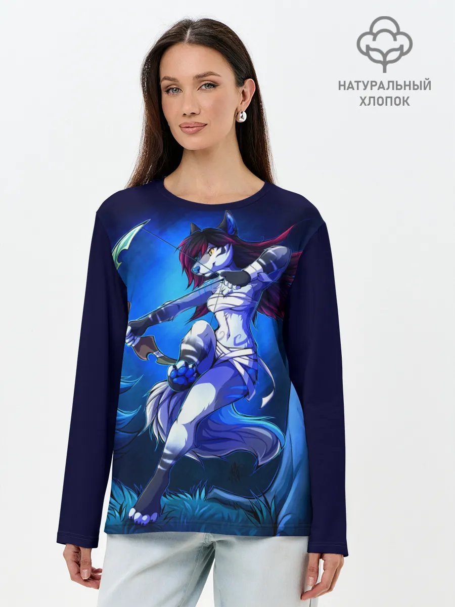 Лонгслив женский. Хлопок / Furry warrior