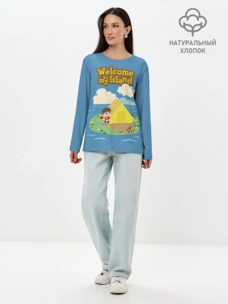 Лонгслив женский. Хлопок / Мой остров