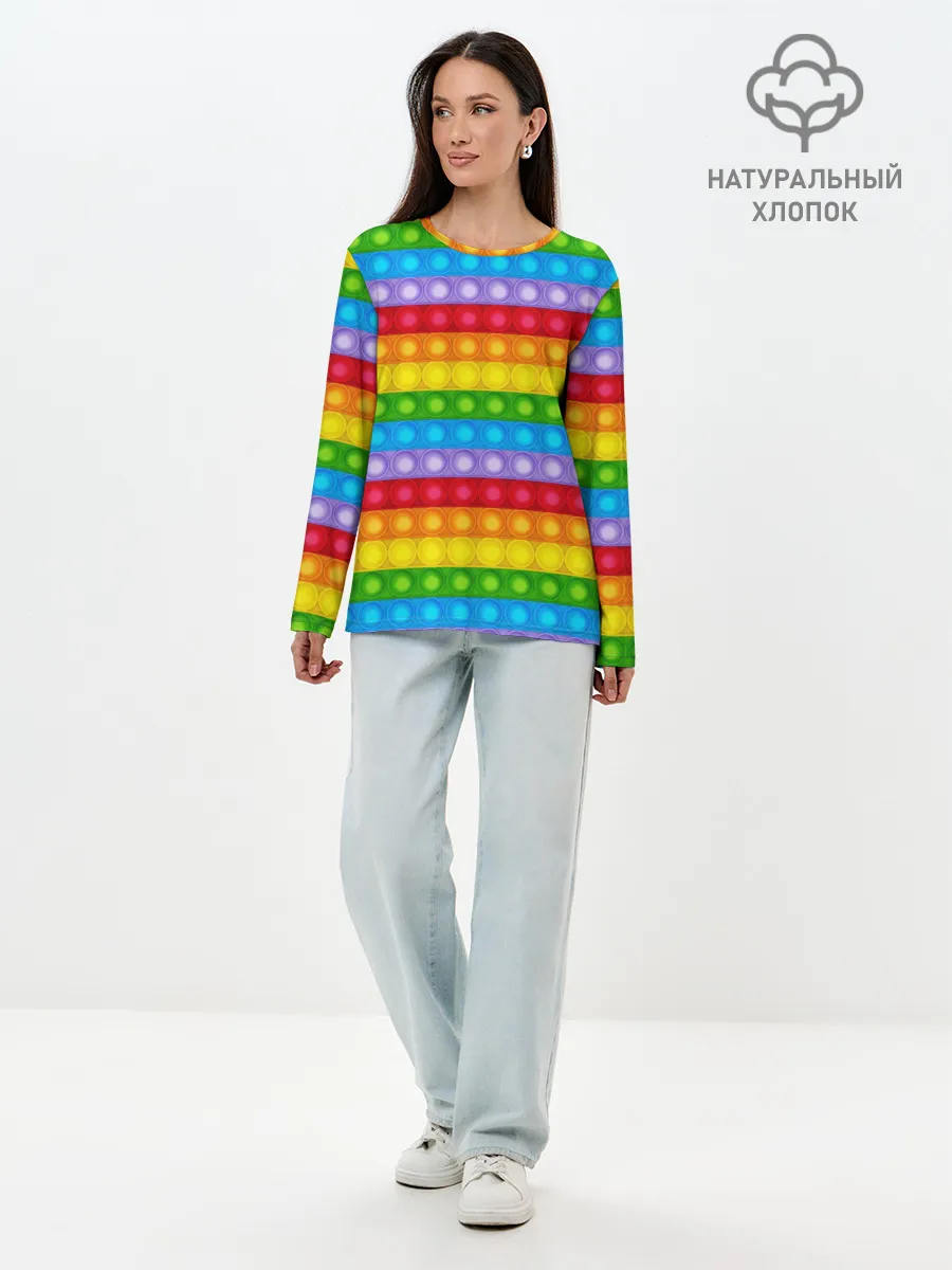 Лонгслив женский. Хлопок / Pop It