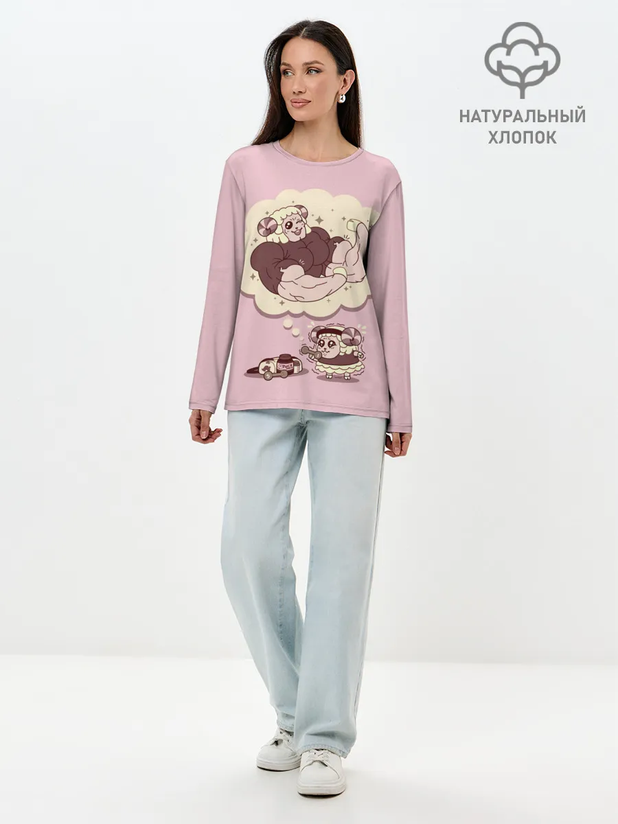 Лонгслив женский. Хлопок / Sheep workout