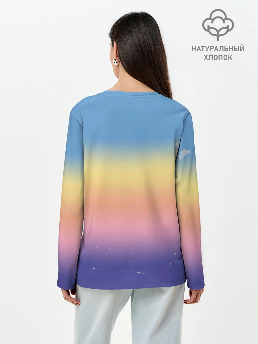 Лонгслив женский. Хлопок / Animal crossing world