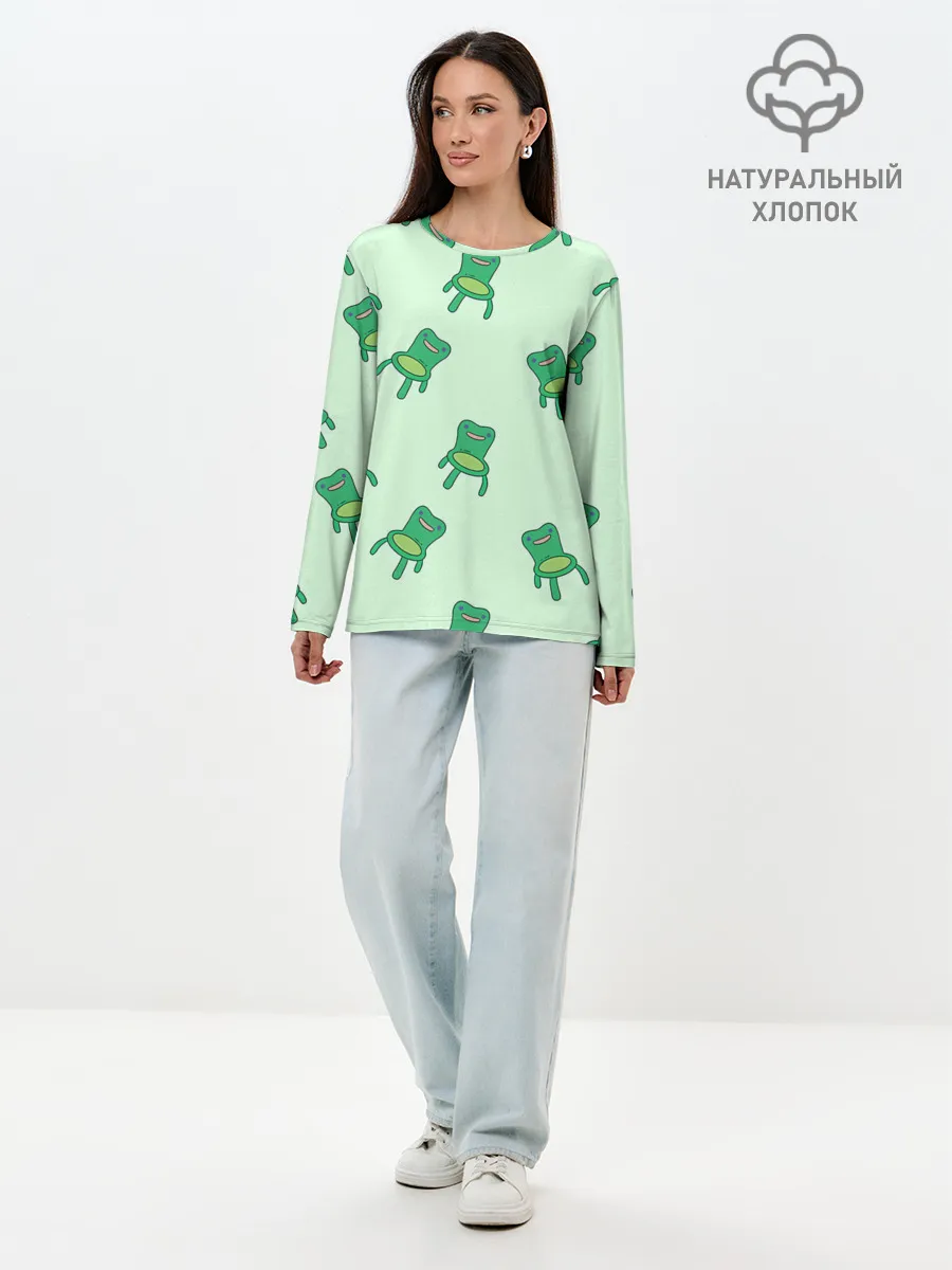 Лонгслив женский. Хлопок / Froggy crossing